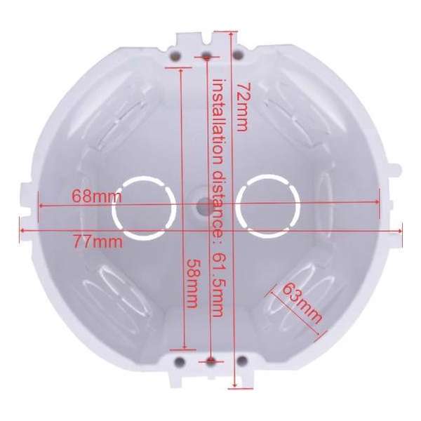 Improducts® inbouw doos rond voor enkel stopcontact of touch lichtschakelaar