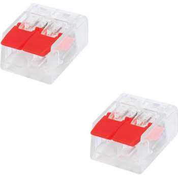 Lasklem Slim Set 2 Stuks - 2 Polig met Klemmetjes - Rood - BSE