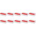 Lasklem Slim Set 10 Stuks - 5 Polig met Klemmetjes - Rood - BSE