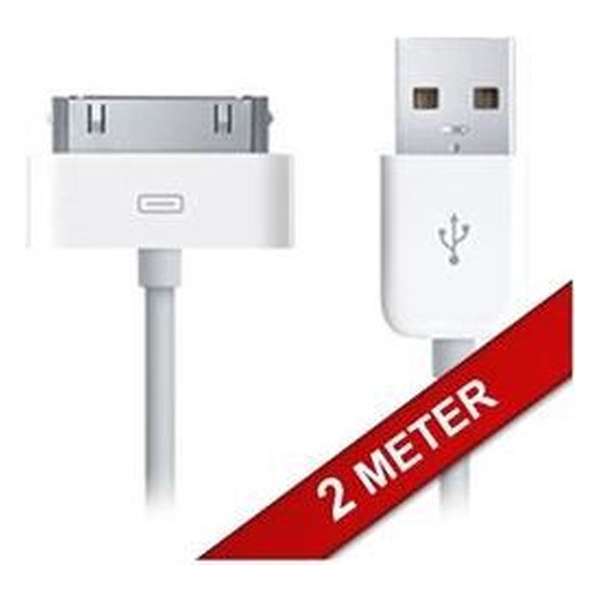 iPhone 4 4s USB Oplaadkabel Datakabel 2 Meter!