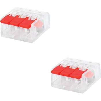 Lasklem Slim Set 2 Stuks - 3 Polig met Klemmetjes - Rood