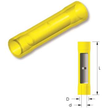 Nylon doorverbinder Geel 5st - Kabelschoen - AMP connector