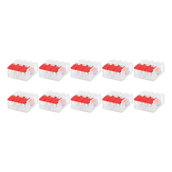 Lasklem Slim Set 10 Stuks - 3 Polig met Klemmetjes - Rood - BES LED