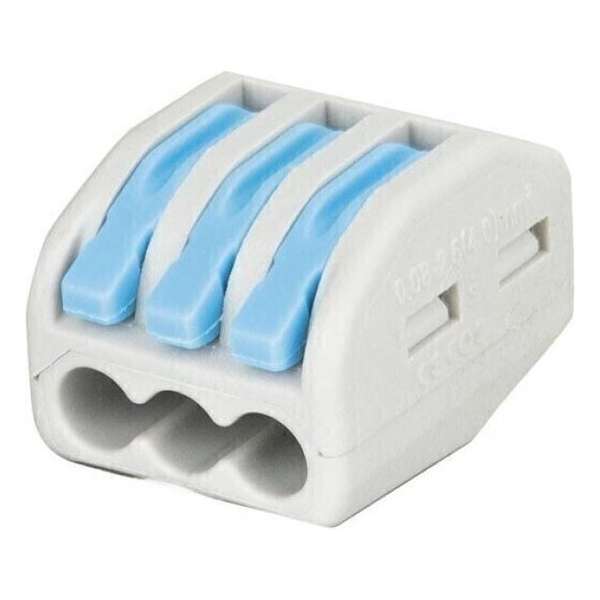 Showgear LED Cable connector 3 weg blauw (Verpakking 10 stuks)