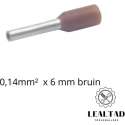 Adereindhuls 0,14 mm² x 6 mm bruin 100 stuks | Ferrule | Draadhuls | Adereindhulzen | Eindverbinder