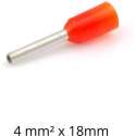 Adereindhuls 4,00 mm² x 18 mm oranje 100 stuks | Ferrule | Draadhuls | Adereindhulzen | Eindverbinder