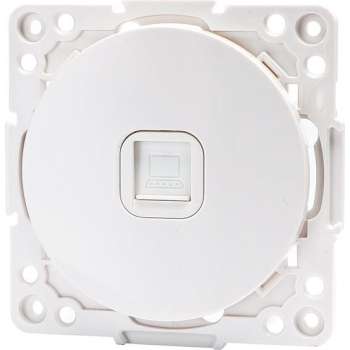 UTP RJ45 Stopcontact - Wandcontactdoos - Igan Jura - Inbouw - Rond - Kunststof - 1-voudig UTP CAT6 - Wit