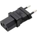 E&T Powercables Stroom adapter C13 (v) - Euro CEE 7/16 (m) / zwart