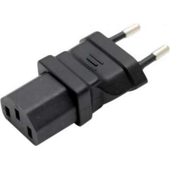 E&T Powercables Stroom adapter C13 (v) - Euro CEE 7/16 (m) / zwart