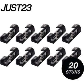 JUST23® Kabelclips - Kabelhouder - Zwart - Zelfklevend - Kabelbinder - Kabel organiser