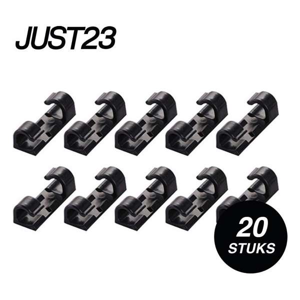 JUST23® Kabelclips - Kabelhouder - Zwart - Zelfklevend - Kabelbinder - Kabel organiser