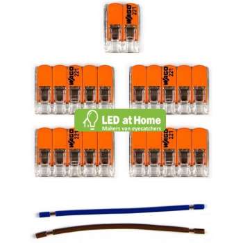 LEDatHOME - WAGO connector kit compatibel met 2x kabel voor 7 gats plafondkap