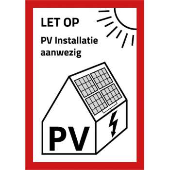 PV Sticker NEN1010 - Medium Formaat 35x50mm - 5 STUKS