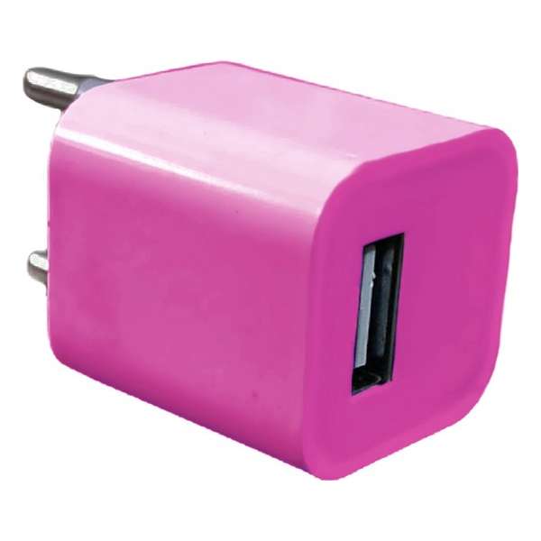 Universeel - USB adapter - USB stekker - USB lader - Blokje - Violet