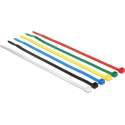 DeLOCK 18626 kabelbinder Nylon Zwart, Blauw, Groen, Rood, Transparant, Geel 200 stuk(s)