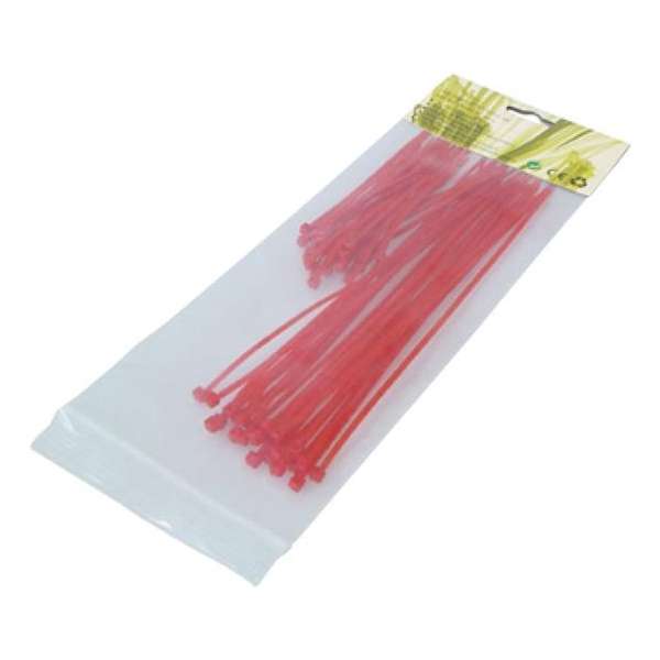 Transmedia Tie-wraps 100 x 2,5mm / rood (25 stuks) + 200 x 3,5mm / rood (25 stuks)