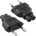 DINIC Stroom adapter C7 (v) - Euro CEE 7/16 (m) / zwart