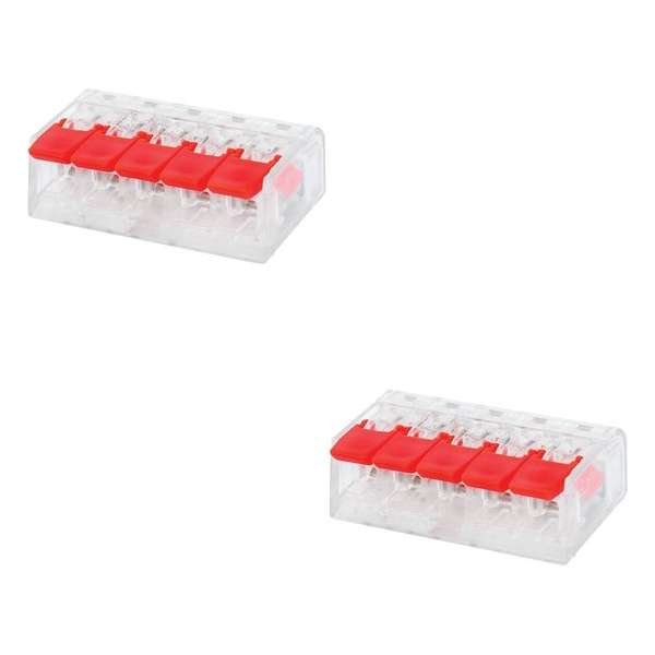 Lasklem Slim Set 2 Stuks - 5 Polig met Klemmetjes - Rood