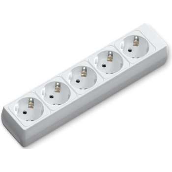 Verlengsnoer - Aigi Bovun - 3680W - 5 Stopcontacten - Wit - Zonder Snoer/Kabel | Nederland - BES LED