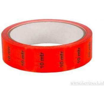 Rode kabeltape met opdruk: 10 mtr (020.0811)