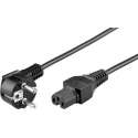 Good Connections Apparaatsnoer met rechte C15 plug en haakse stekker - 3x 0,75mm / zwart - 2 meter