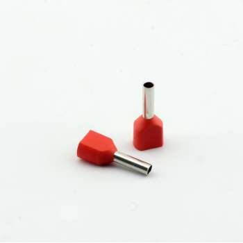 Aderhuls 2x1mm2 dubbel rood, 8mm lang aderhulzen, draad eind hulz kabelschoen adereindhuls  100stuks