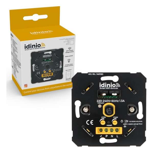 IDINIO WIFI Verlichting Smart Dimmer - Dim via App & Spraak & Knop - Universeel