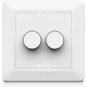 HOFTRONIC - LED duo dimmer - Fase afsnijding - Maximale belasting 2x100 Watt - Met afdekraam en knoppen