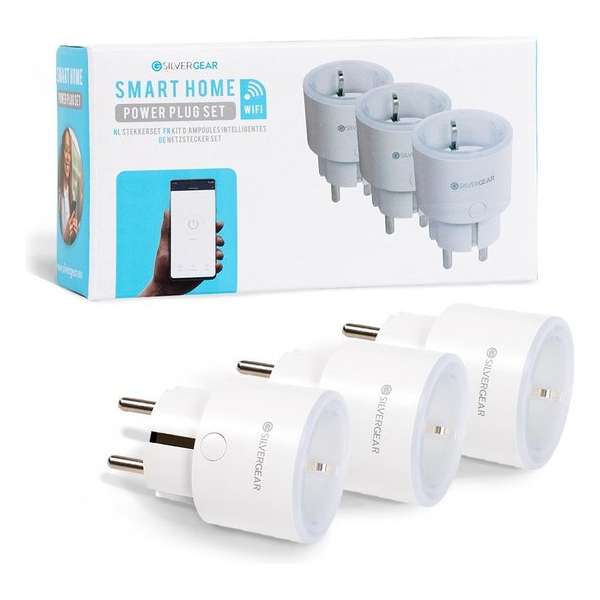 Silvergear Slimme Stekker - Smart plug - 3 Stuks - Koppel met Google Home, Amazon Alexa en App