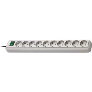 Eco-Line stekkerdoos met schakelaar 10-voudig lichtgrijs 3m H05VV-F 3G1,5