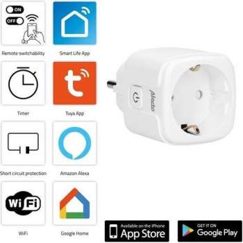 Slimme stekker - Smart Plug voor Google Home en Alexa - Slimme stekkers incl. tijdschakelaar
