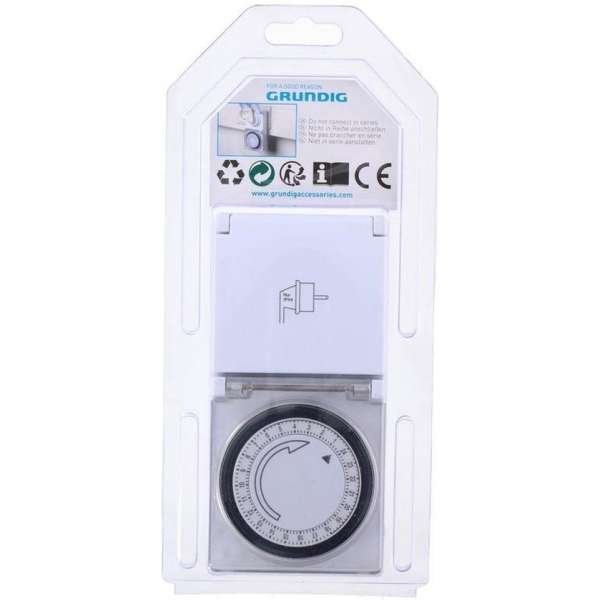 Grundig mechanische timer/tijdklok/tijdschakelaar met afdekklepje