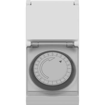 CALEX - Tijdschakelaar - Wandcontactdoos - Analoge Schakelklok - Spatwaterdicht IP44 - Wit - BSE