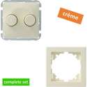 GAMMA duodimmer + raam - Everest - inbouw - 230V + halogeen zonder trafo - 2x 50-300 W - crème