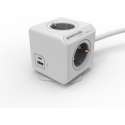 PowerCube Extended Duo USB (A + C) - 1.5 meter kabel - 4 stopcontacten - 2 USB laders (A + C) - Type F randaarde