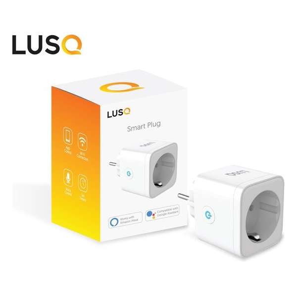 LUSQ® Slimme Stekker - Tijdschakelaar & Energiemeter via Smartphone App - Smart Plug  - Google Home & Amazon Alexa -