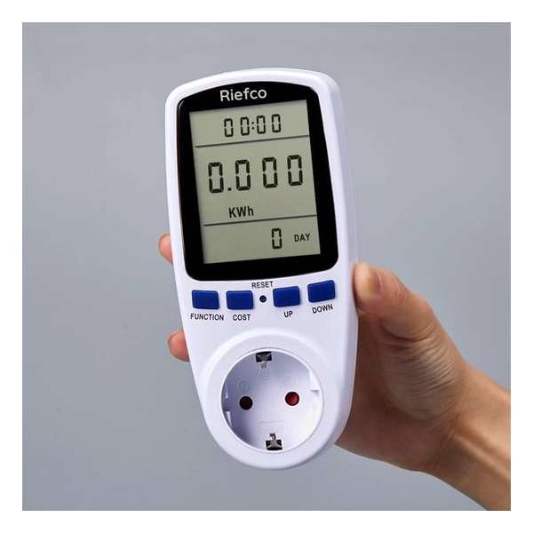 Riefco Energiemeter verbruiksmeter  - Gecertificeerd - Elektriciteitsmeter - Energiemeter - Wit