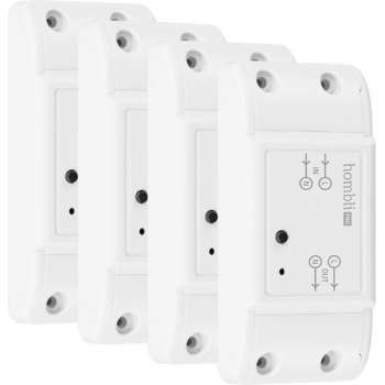 4x Hombli Smart Switch - Wifi Schakelaar  –  Bediening via Mobiele App – 2300W