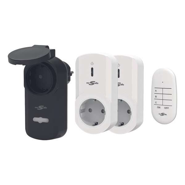 mr Safe draadloze stopcontactenset NL/DE plug met afstandsbediening