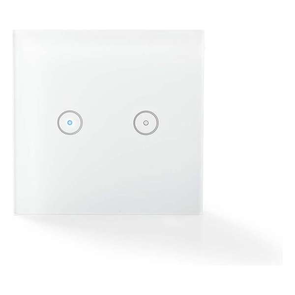 SmartLife Wandschakelaar | Wi-Fi | Duaal | Muurmontage | 86 mm | 86 mm | 1000 W | Android™ / IOS | Glas | Wit