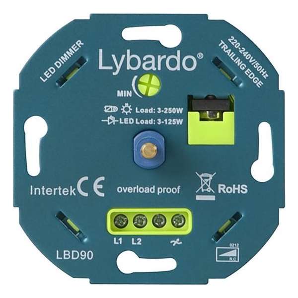 Lybardo Eco 3-125 Watt LED Dimmer - Fase Afsnijding - Universeel - Inbouw