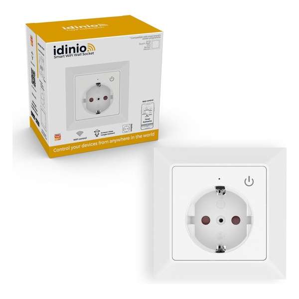 IDINIO Smart wandcontactdoos met timer & schakelaar - Universeel - Bedienbaar met app