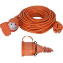 Exin Verlengsnoer - 20 meter -  2 x 1,5mm² - IP44 Spatwaterdicht - Oranje