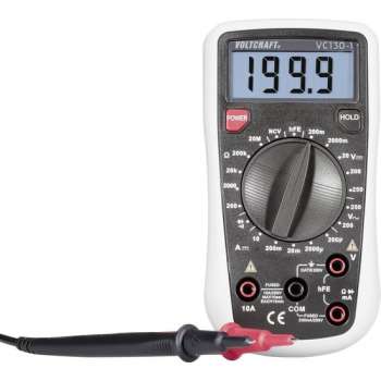 VOLTCRAFT VC130-1 Multimeter Digitaal CAT III 250 V Weergave (counts): 2000