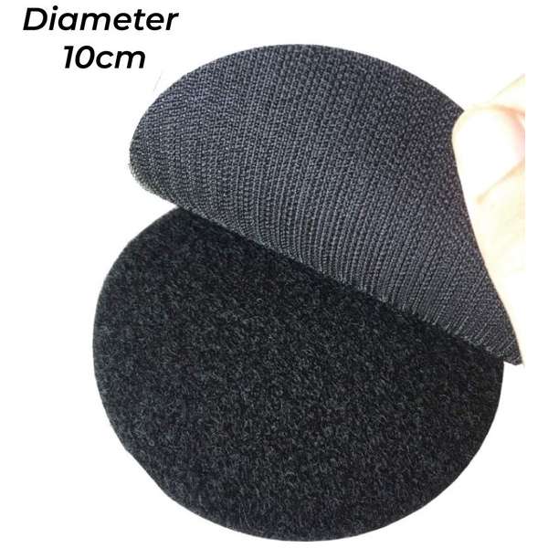 24ME® Extra Goot - Ø 10cm - Klittenband Rondjes - Zelfklevend - Velcro - 10 Paar