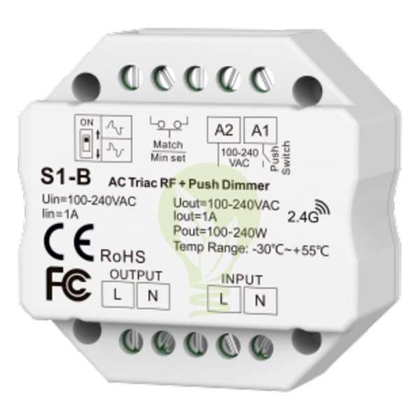 Mi Boxer - Draadloos - Ontvanger - AC Triac - RF - Push - Dimmer