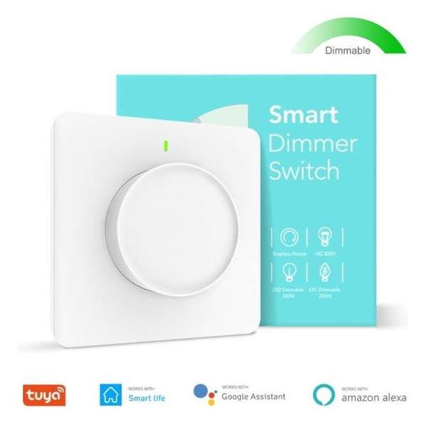 Slimme LED Dimmer | Universeel | Draaiknop | APP Bedienbaar | Fase afsnijding | SmartHomeSwitch