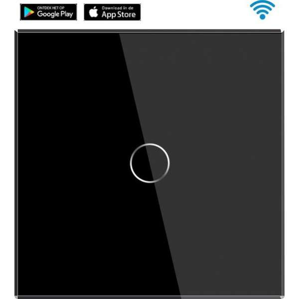 SmartinHuis - Slimme enkelpolige schakelaar -  Wifi - Zwart