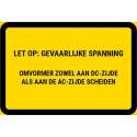 PV Sticker Omvormer NEN1010 - LET OP: Gevaarlijke spanning - 25 STUKS