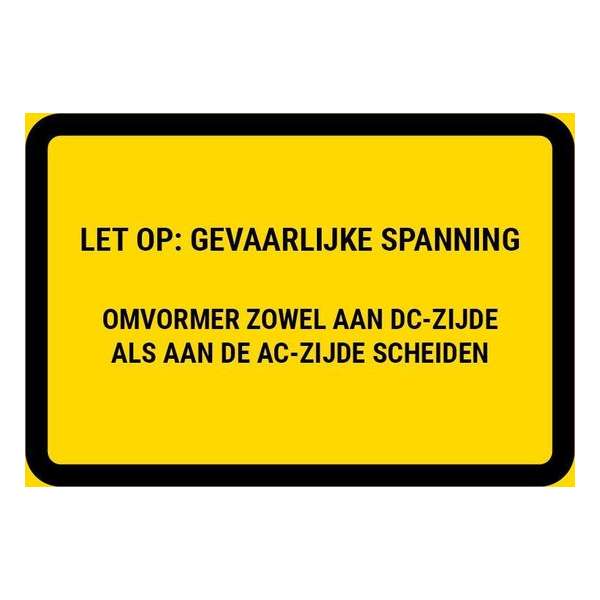 PV Sticker Omvormer NEN1010 - LET OP: Gevaarlijke spanning - 25 STUKS